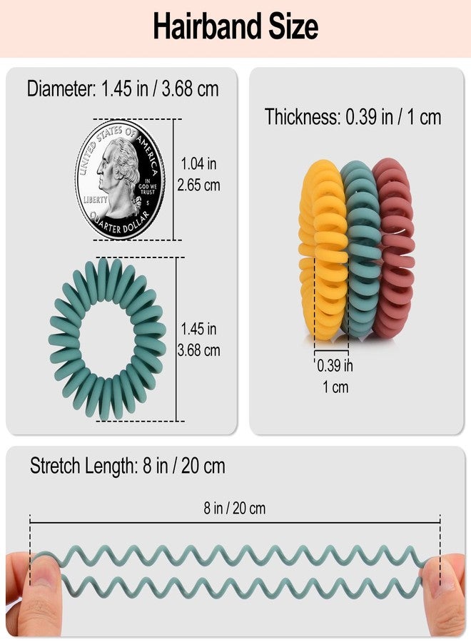 JessLab Spiral Hair Bobbles, Pack of 20 Traceless Telephone Cable Hair Bobbles No Wrinkles Spiral Bracelet Plastic Coil Ponytail Holder No-Damage Headband Hair Accessories for Girls Women Ladies Gift - Image 3